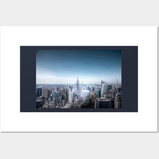 New York City Blue Sky Downtown Posters and Art